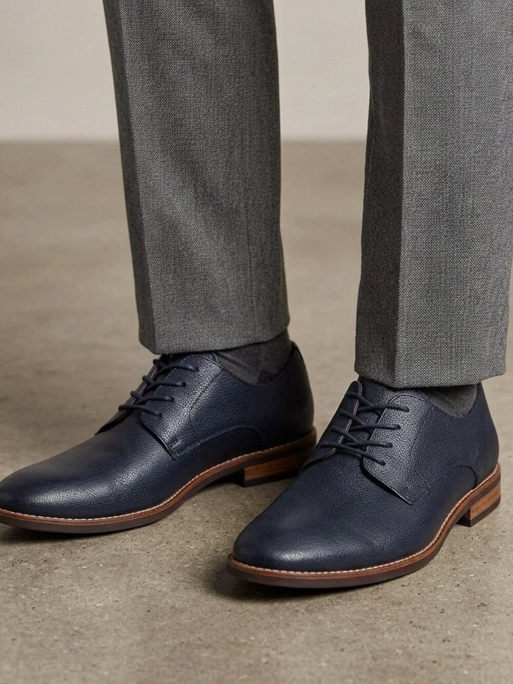 Call It Spring Shoes Oxford Men's Size 12 Blue Almond Toe Textured Canvas